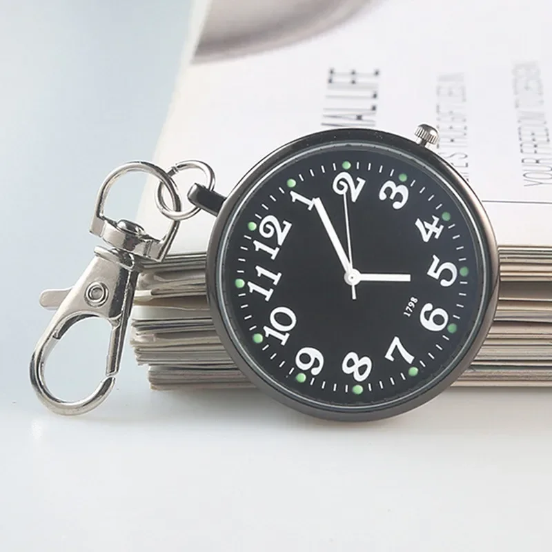 Pocket Watch Keychain Remote Control Clock with Battery Student Doctor Medical Elderly, Exclusively Student Exams Vintage Watch