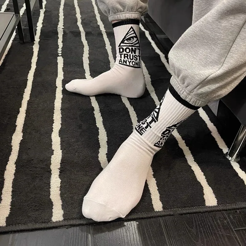 1 par de calcetines de algodón para hombre a la moda Hip Hop Hit Color On Fire Crew Red Flame Blaze Power Torch Warmth Street Skateboard
