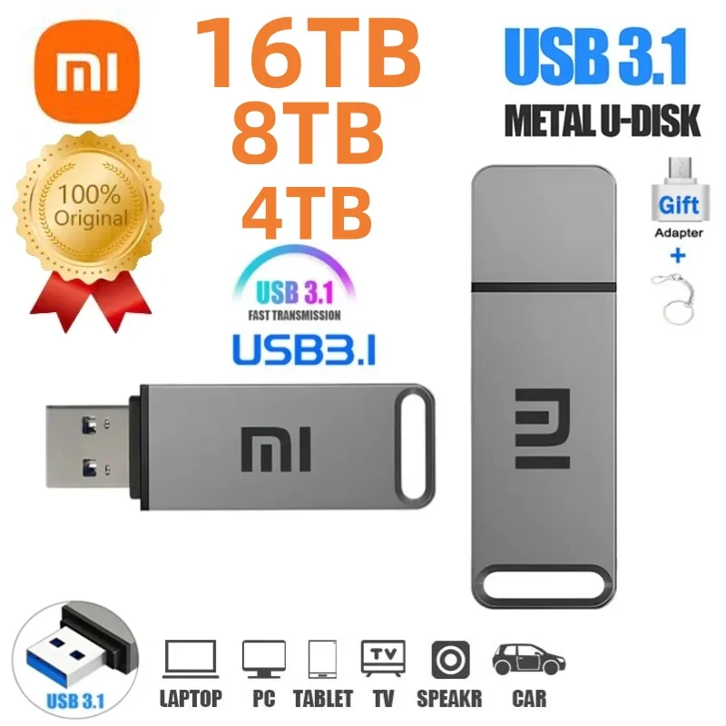Оригинальный USB-флеш-накопитель Xiaomi, USB 3,1, высокоскоростной флеш-накопитель, 1 ТБ, Type-C, металлическая Водонепроницаемая USB-память для устройств хранения компьютеров