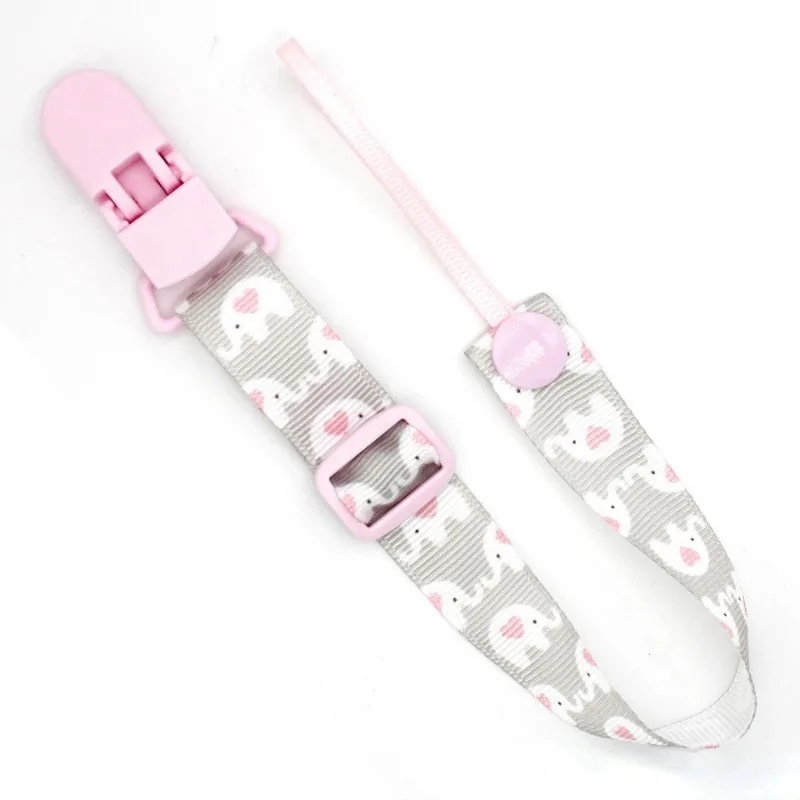 Fixed Button Baby Pacifier Clips Chain Ribbon Dummy Soother Holder Chains Adjustable Buckle Strap for Pacifier Baby Feeding Gift