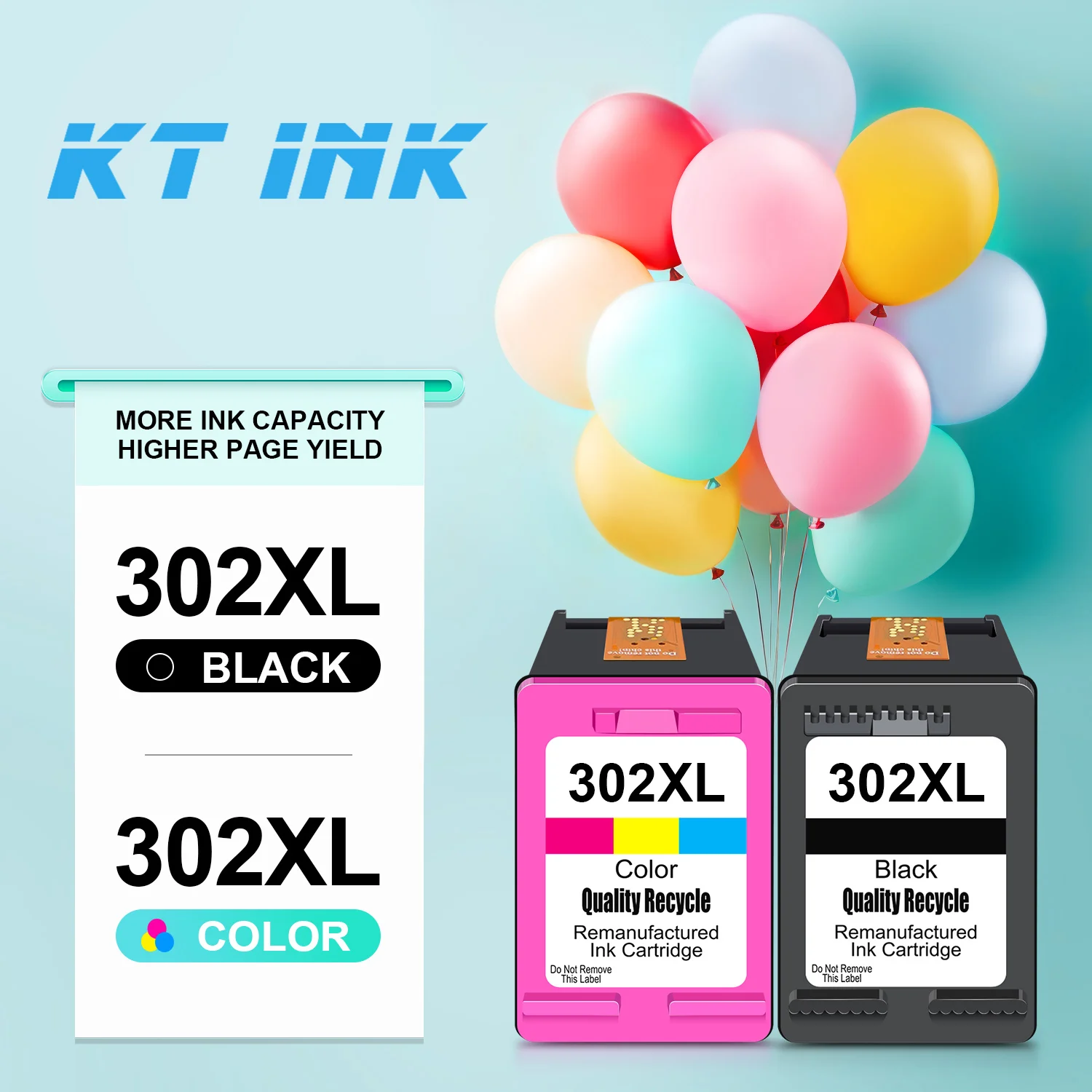 Printercartridge 302 XL Vervanging met hoog rendement voor inktcartridge 302XL Zwart Driekleurig Werk met Deskjet / Officejet / Envy