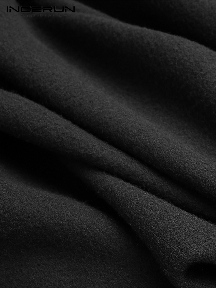 Männer Lose Schwarze Mäntel INCERUN Mode Unregelmäßigen Mit Kapuze Mantel Herbst Winter Männlichen Langarm Graben Retro Outwear Jacken S-5XL