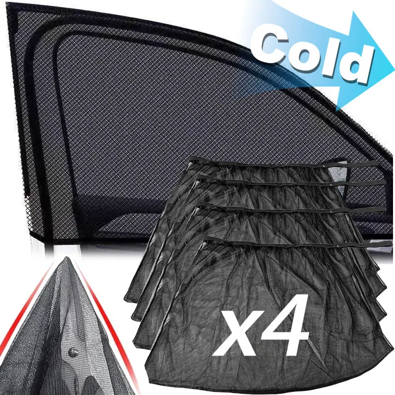 4 Uds parasol de coche de malla para ventana SUV protección UV cubierta de cortina cubiertas de coche lado delantero trasero mosquitera parasol ventana malla