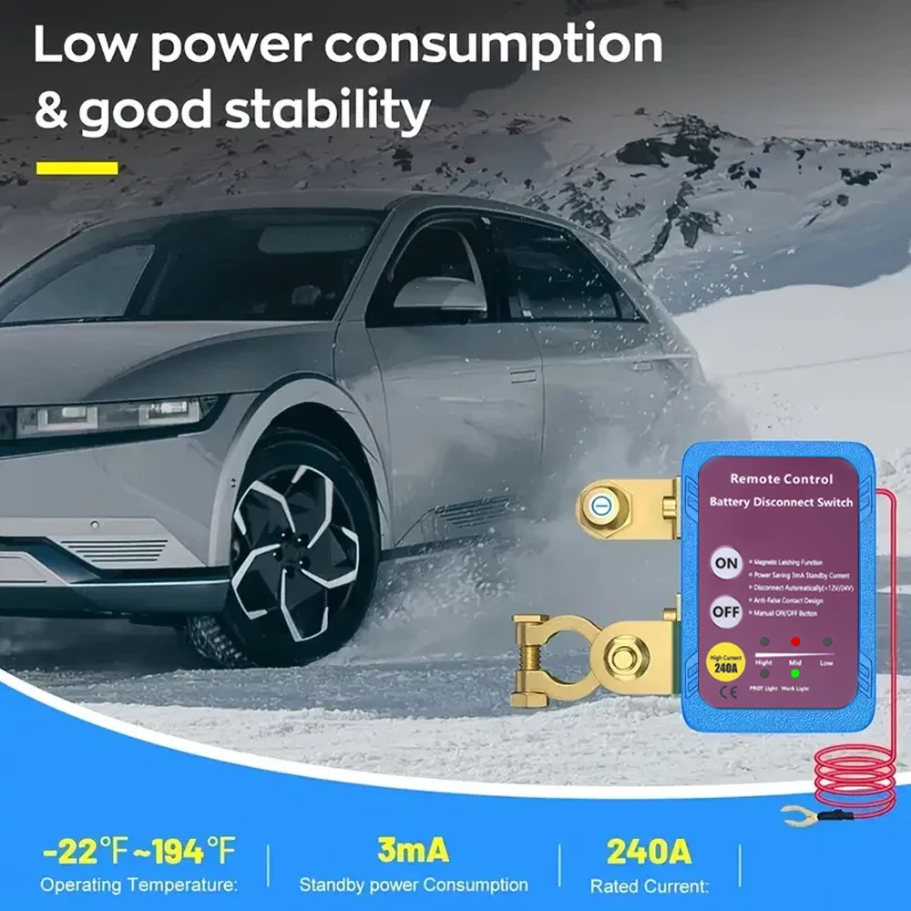 Batterij Disconnect Schakelaar 12V 240A Uitschakelen Afgesneden Kill Switch Met Afstandsbediening Schakelaar Voor Auto Vrachtwagen