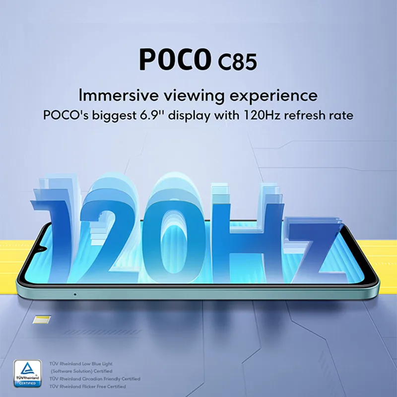 Новейший мобильный телефон POCO C85, глобальная версия, NFC 128/256 ГБ, MTK Helio G81, аккумулятор Ultra 6000 мАч, дисплей 6,9 дюйма, камера 50 МП