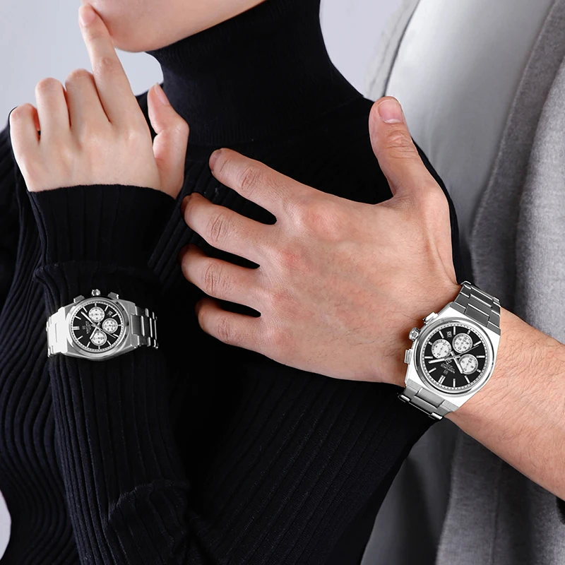 สไตล์ใหม่ NAVIFORCE คู่นาฬิกาคุณภาพสูงควอตซ์นาฬิกาข้อมือ Chronograph กีฬากันน้ําวันที่นาฬิกาคนรัก 2024