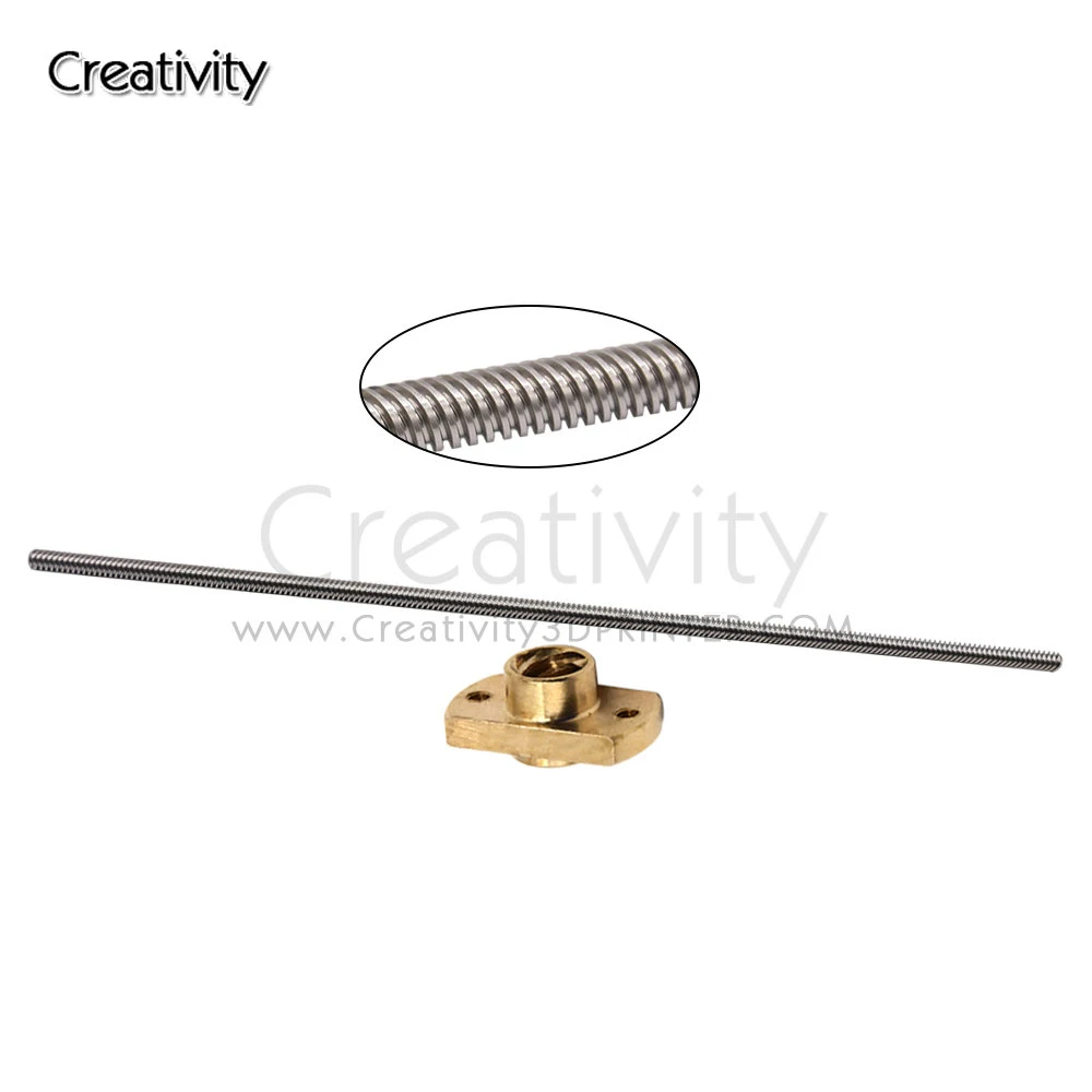 T8 * 8 Ender 3 Vít Dẫn Trục Z + Đồng Loại Hạt Dẫn 8MM 365/399/400MM Cho Ender-3 Ender-3 V2 Ender 6 CR-10S CR-10 V2 CR-6 SE I3