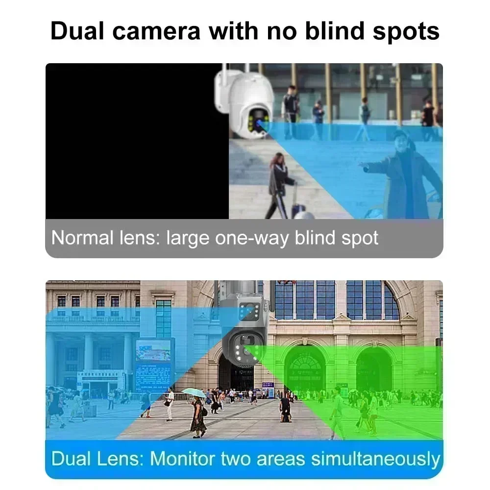 4K 8MP Sim Card Solar Camera Comes Free with A 256G Memory Outdoor IP Cam Dual Screen Security Protection Wireless Surveillance