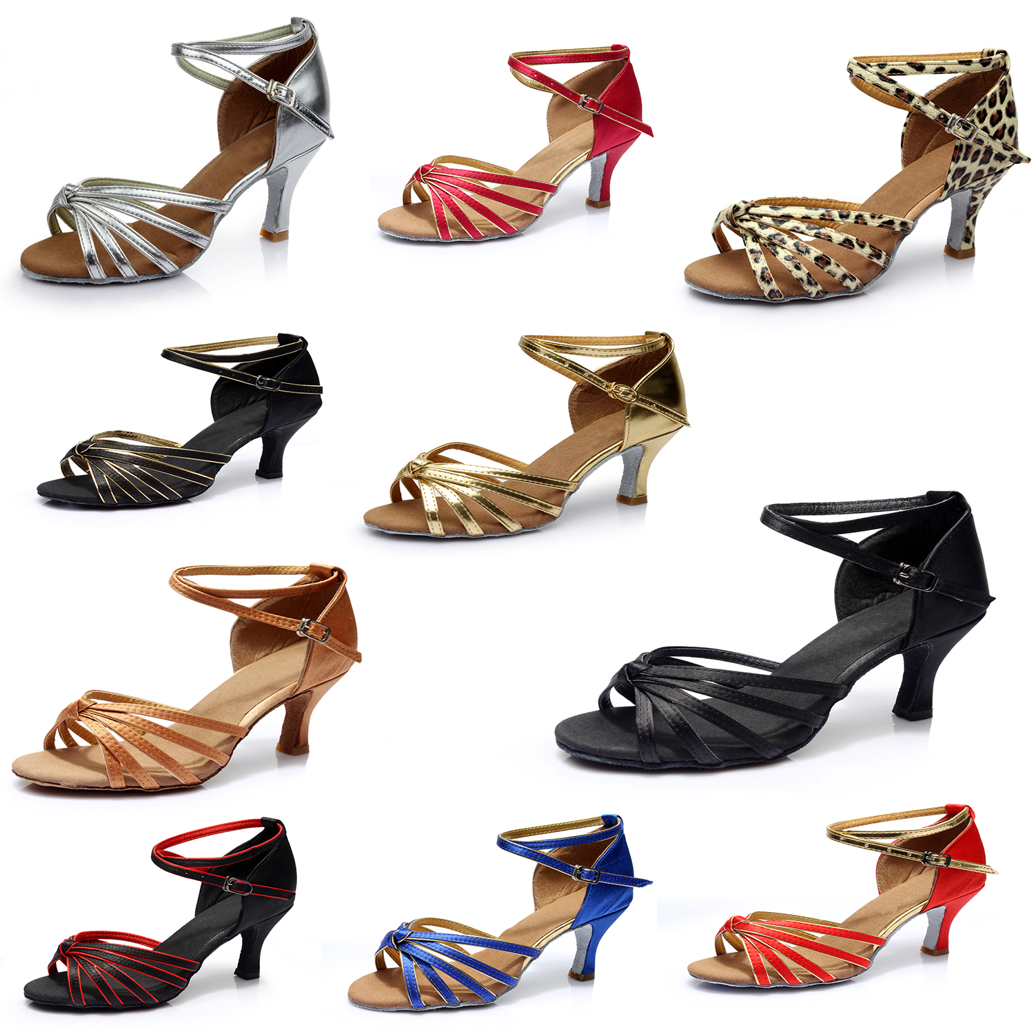 Damen-Tanzschuhe, Damen und Mädchen, weicher Boden, Ballsaal, Salsa, Tango, Tanzschuhe für den Innenbereich, Sommer-Tanzsandalen mit Absatz, 5 cm/7 cm