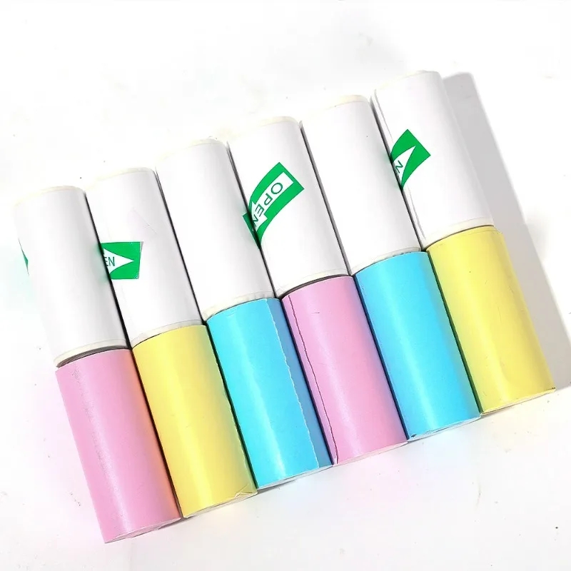 5 rotoli di mini stampante etichetta adesiva in carta termica carta da stampa termica autoadesiva colorata stampa senza inchiostro per foto