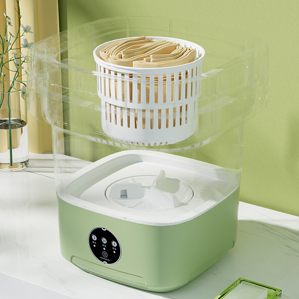 Máquina de lavar roupa portátil de grande capacidade, 11l, 6l, com cesta de drenagem, para apartamento, acampamento, viagem, roupa íntima, 110-260v, mini lavadora e secadora