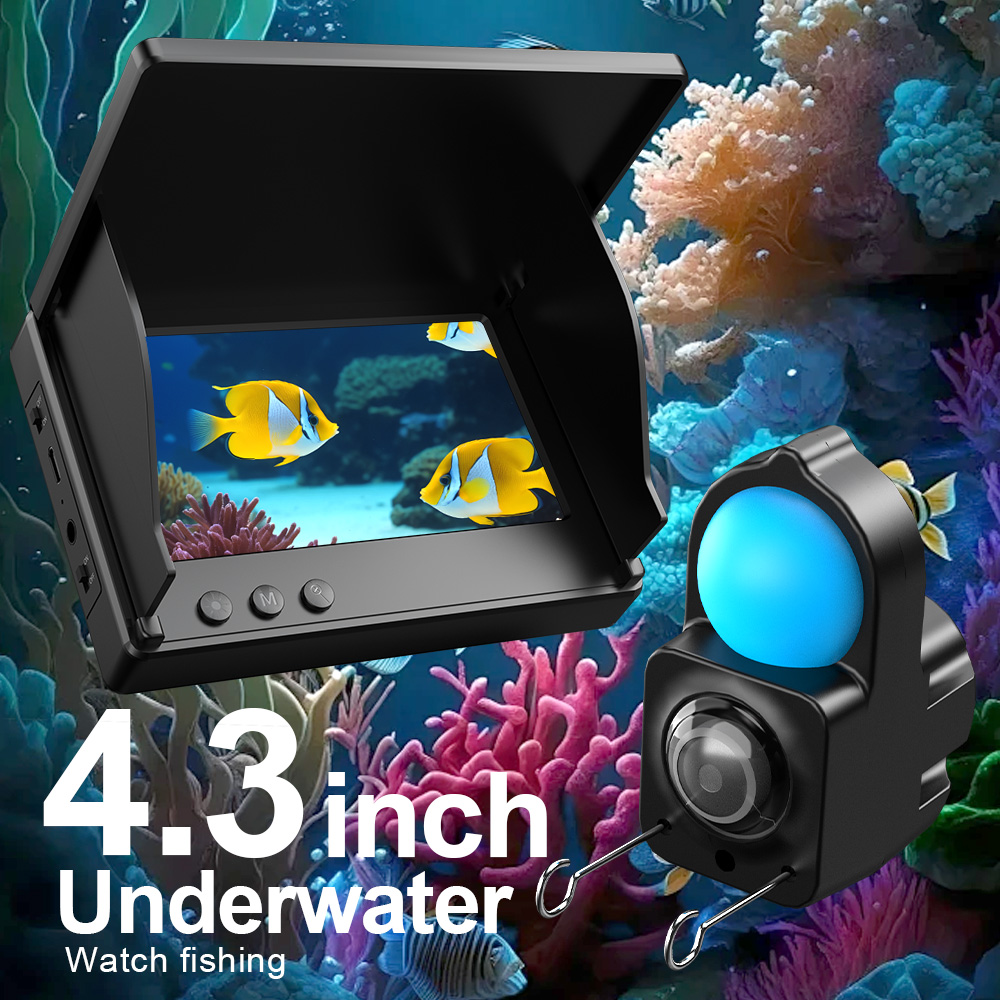 1080p hd 4.3 "tela lcd câmera de pesca subaquática com visão noturna conjunto completo de equipamentos de pesca com 30m para pesca no gelo