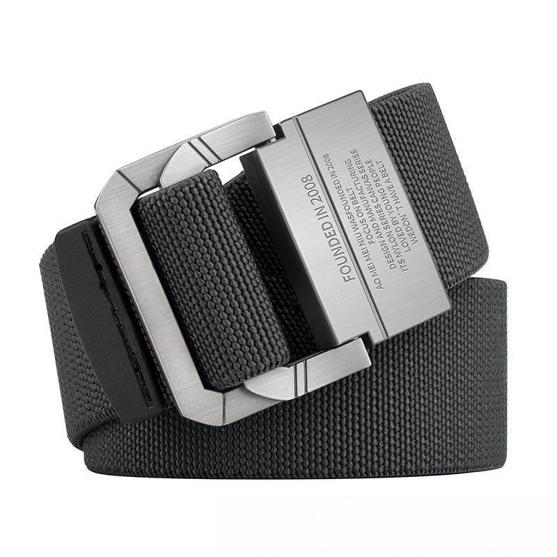 Cinto ajustável com fivela de liga masculina, lona de caça, tiras de cintura de nylon para jeans, cinto esportivo casual ao ar livre para estudantes