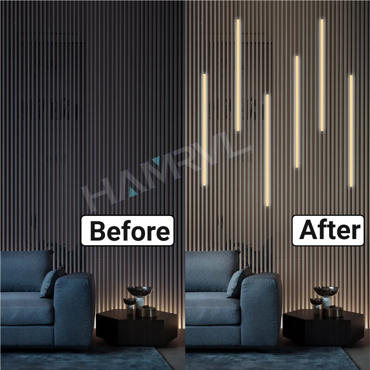 LED Light Kit Touch Dimming Aluminum Strip Lamp 6000K4000K3000K for Wood Slat Wall Panel Paste Stair Home Decor Cabinet Wardrobe