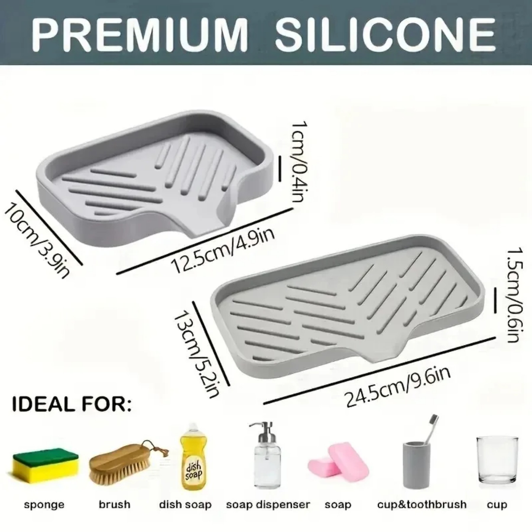 Pia bandeja de silicone com dreno sabão esponja armazenamento titular bancada pia purificador escova rack armazenamento organizador cozinha