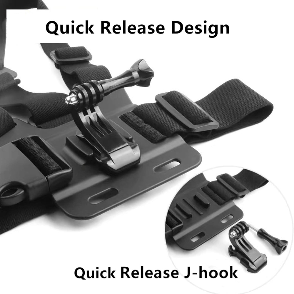 Cintura pettorale regolabile con supporto per imbracatura toracica con gancio a J compatibile per Gopro Hero 12 11 10 9 AKASO Action Camera Accessori