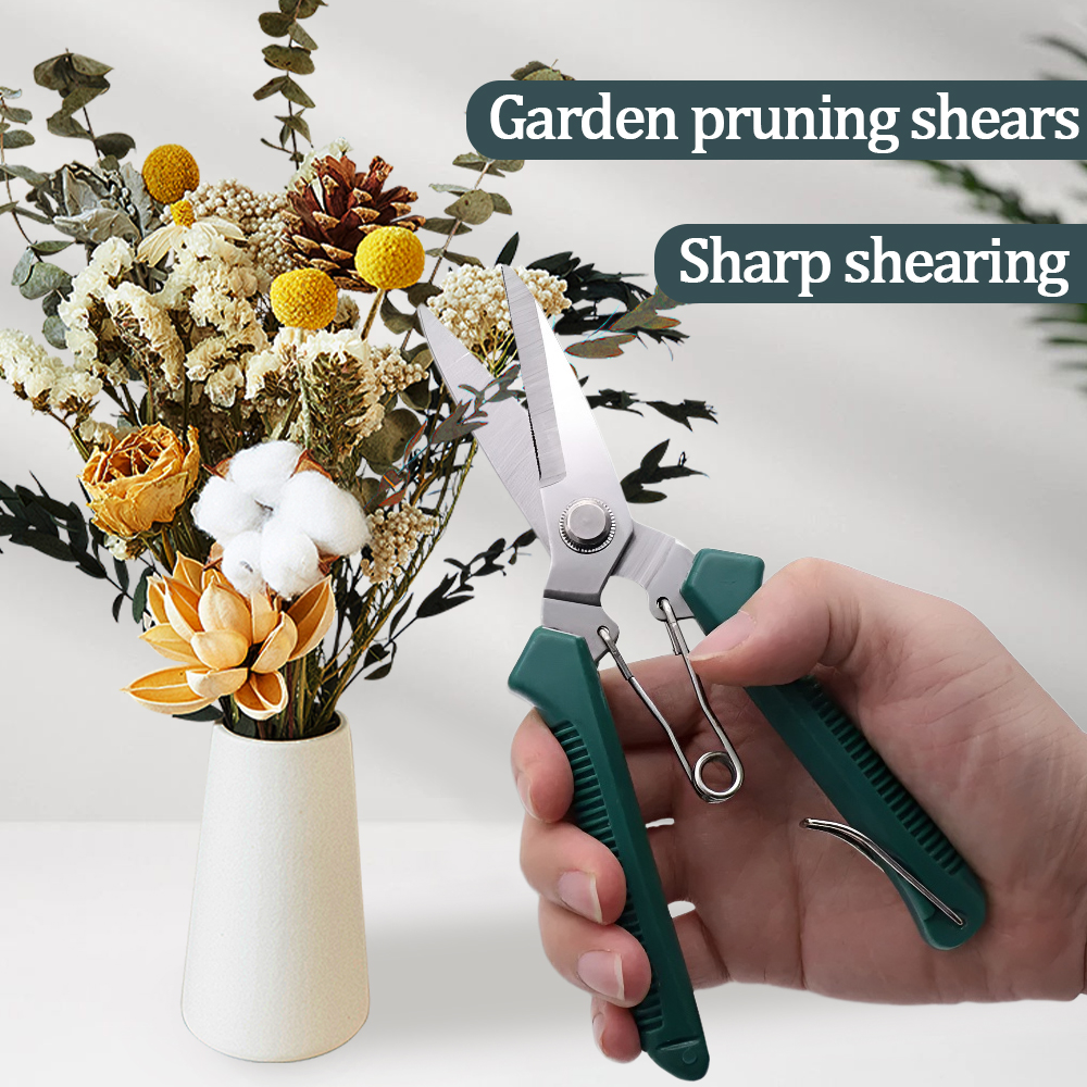 New 190mm Straight Head Pruning Shears Stainless Steel Non Slip Handle Garden Scissors for Bonsai Household Use