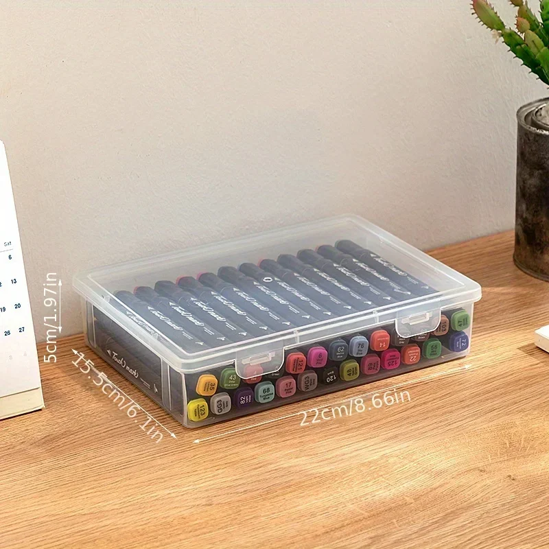 Astuccio per matite di grande capacità in plastica trasparente per notebook, pennarello per schizzi, scatola di immagazzinaggio per pittura a piombo colorato, materiale per il ritorno a scuola