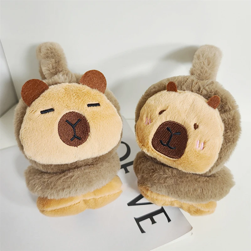 Cache-oreilles en peluche Capybara pour hommes et femmes, cache-oreilles chauds, oreillettes d'extérieur, protection contre le froid, cache-oreilles de cyclisme, mignon, plus chaud, hiver