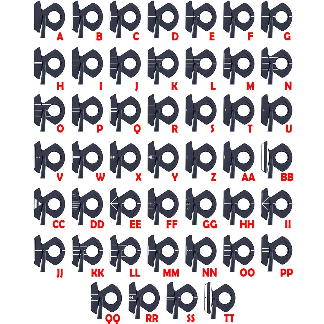 DF3 Golfputter Uitlijningsmarkering Maatwerk Neem contact op met de handelaar voor maatwerkinformatie