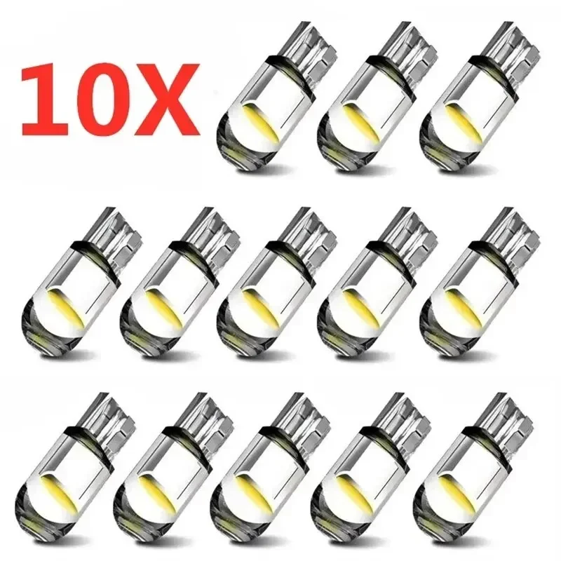 10 stücke Auto LED T10 W5W Canbus Glas COB Lesen Dome Lampe Marker Keil Kennzeichenbeleuchtung Birne 168 194 192 DC 12 V Weiß