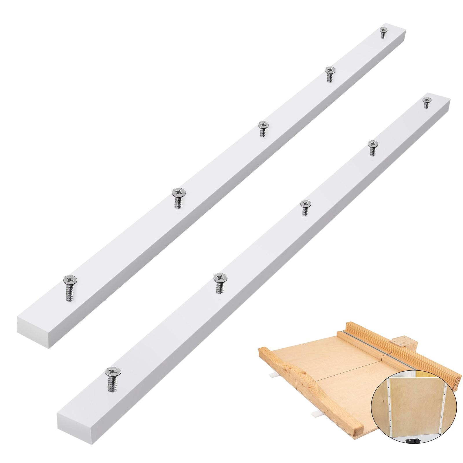 2pcs Miter Bar Slider Plastic U-tracks Slot Crosscut Sled Table Saw Gauge Woodworking Tool 3/4" X 3/8" X 17" Predrilled Holes