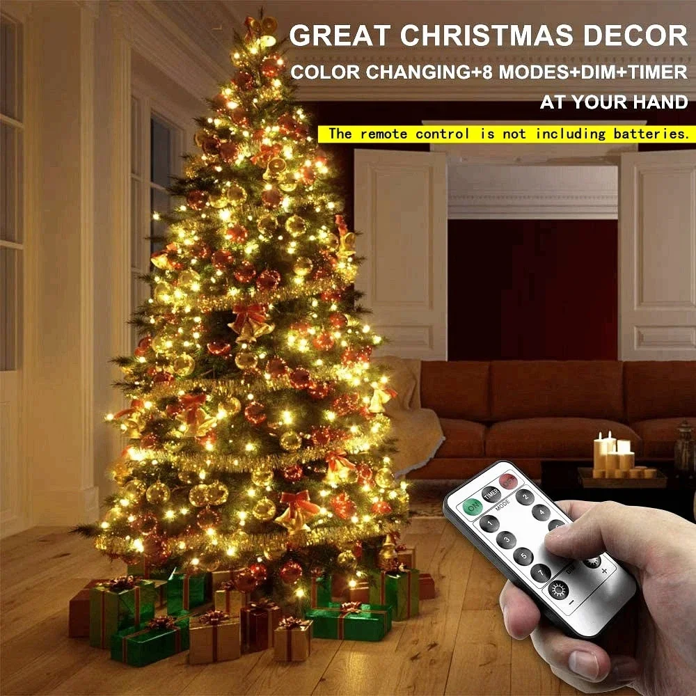 100M LED String Lights Fata Filo verde Luci natalizie per esterni Ghirlanda per albero per la decorazione di nozze per feste a casa di strada di Capodanno