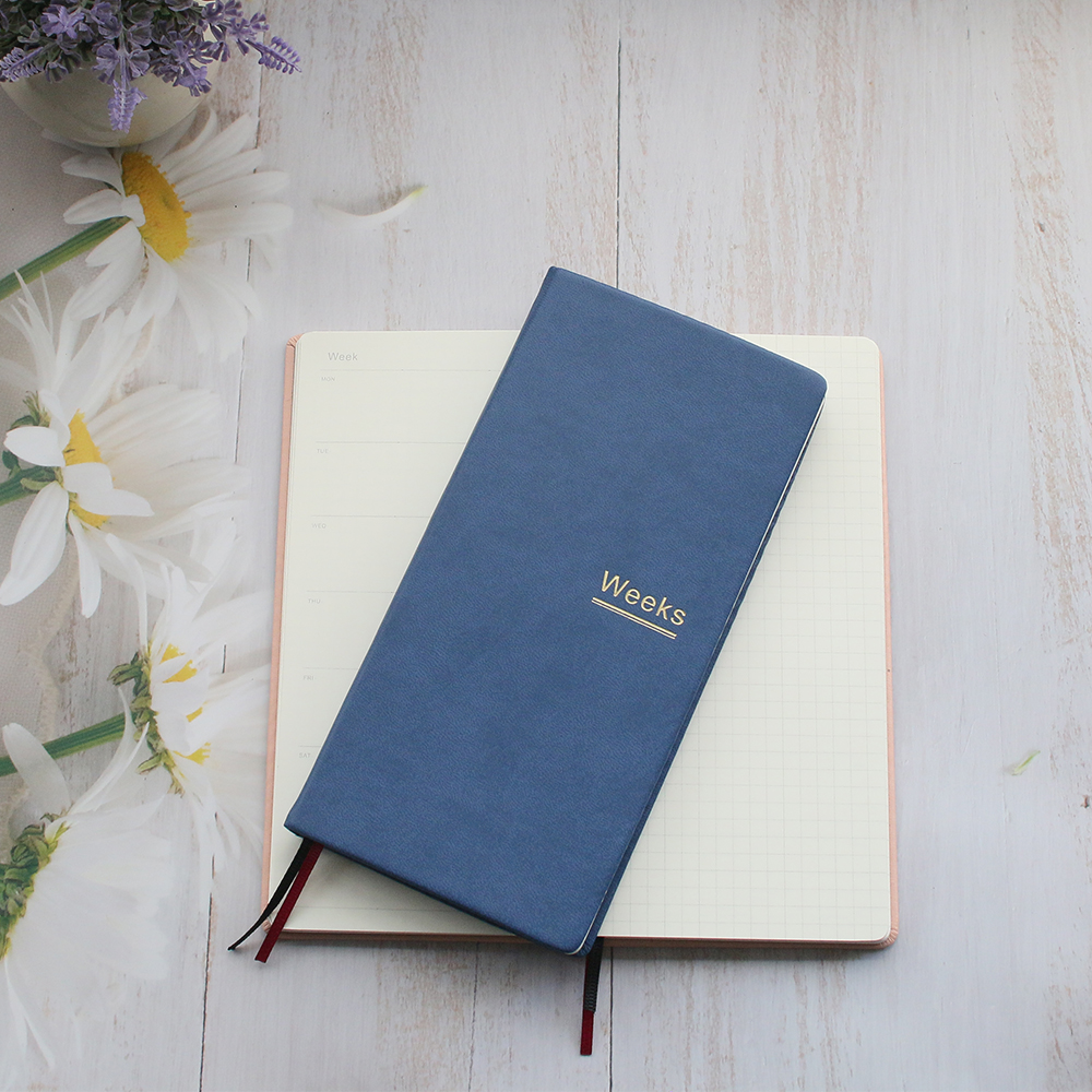 Fromthenon PU レザー ウィークリー プラン トラベラーズ ノート ジャーナル プランナー ウィーク カバー 学生 オフィス 文具用品