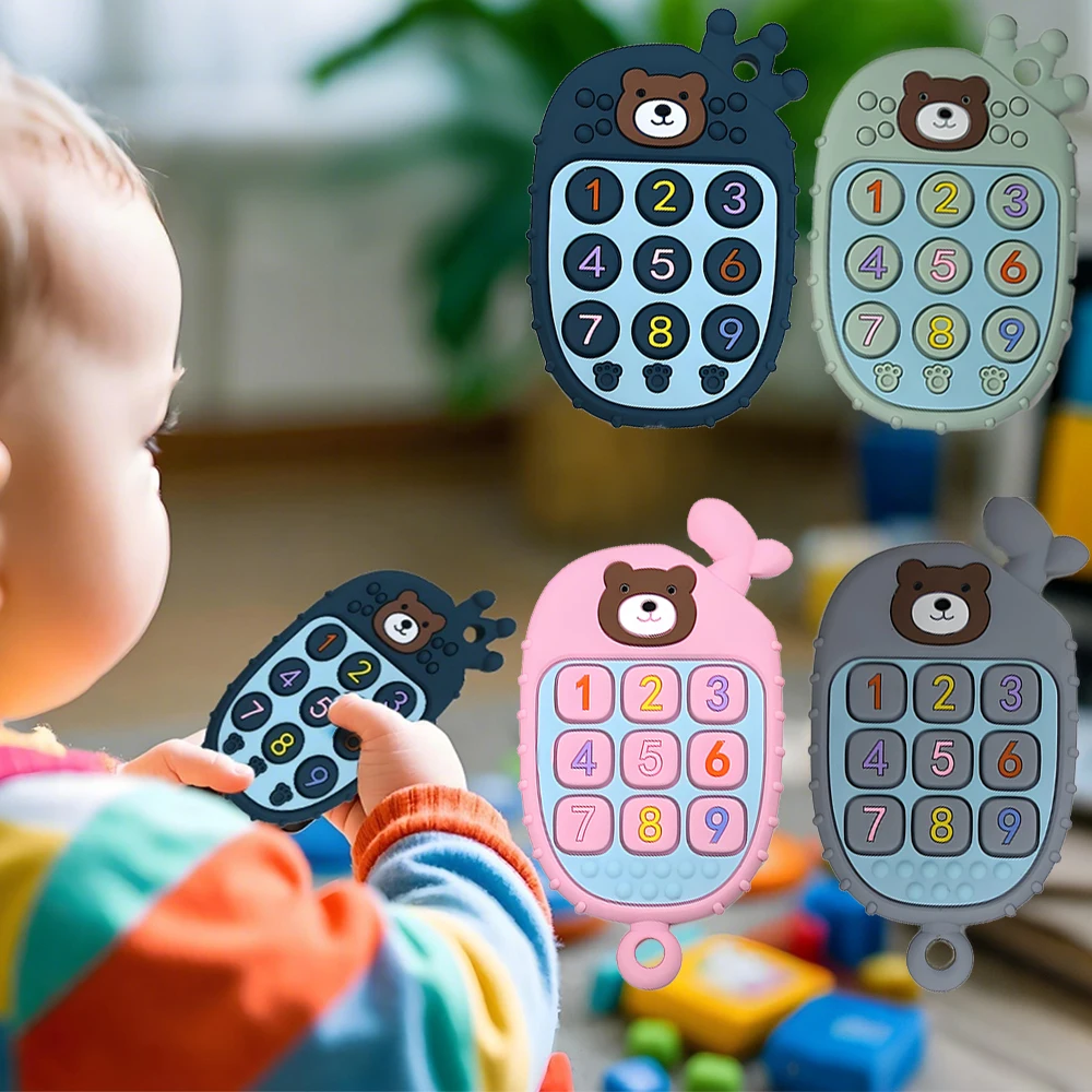 몬테소리 아기 실리콘 Teether 장난감 유아 원격 제어 소년 소녀 선물 감각 장난감