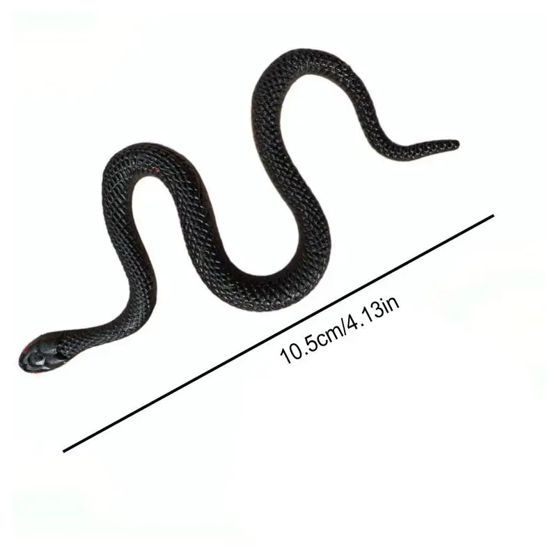 Realistic Snake Toy Creative Black TPR Soft Rubber Snake Prank Halloween Snake Toys Funny Prank Props Lightweight Rain Forest