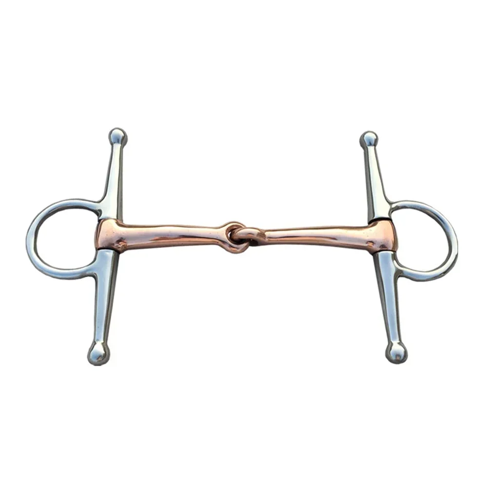 1x 13cm Pferd Bit Edelstahl Voll-Wange Trense Bit Kupfer Mund Pferd Tack Pferd Bits Ausrüstung für Pferde NEUE