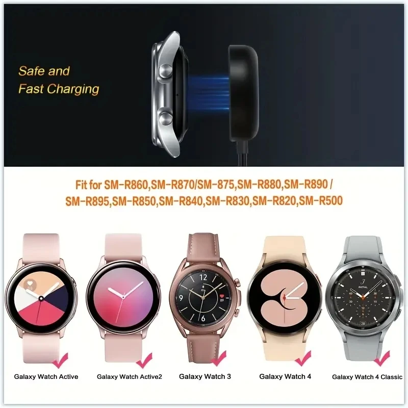 삼성 Galaxy Watch 용 무선 충전기 시계 3 4 5 6 7 8 Pro Active 2 휴대용 USB 유형 C PD 케이블 고속 충전 도킹 스테이션