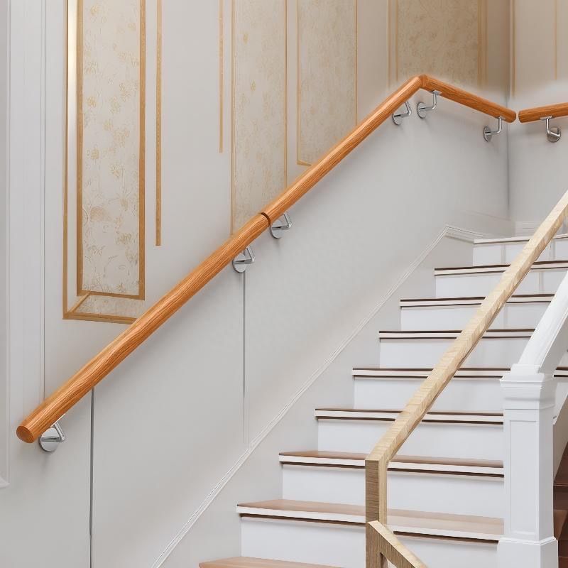 Anti-Slip Solid Wood Handrail-European Wall-Mounted Stair Railing for Elderly Safety Kindergarten/Corridor&Home Indoor Guardrail