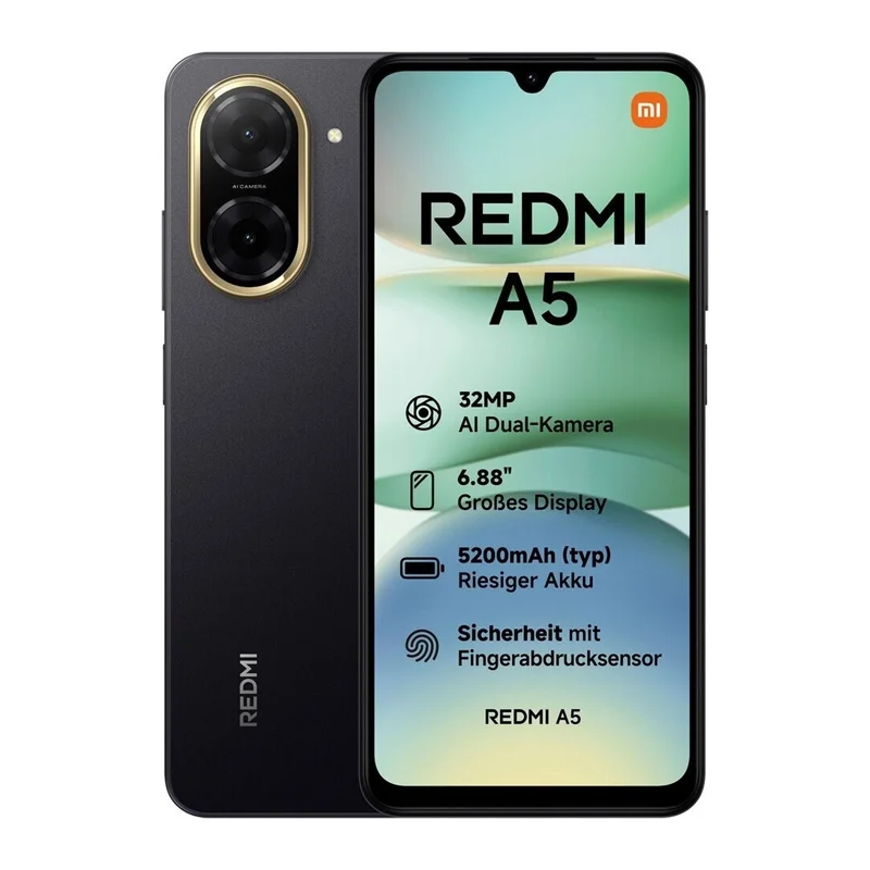 【Marchio+】 Versione globale Processore Redmi A5 Unisoc T7250 Fotocamera principale da 32 MP Schermo grande da 6,88" Supporta ricarica rapida da 15 W