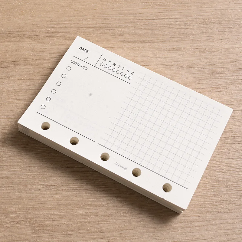 M5 40Sheet Loose Leaf Notebook Refill Spiral Binder Inner Page Weekly Monthly To Do Line Dot Grid Inside Paper Stationery