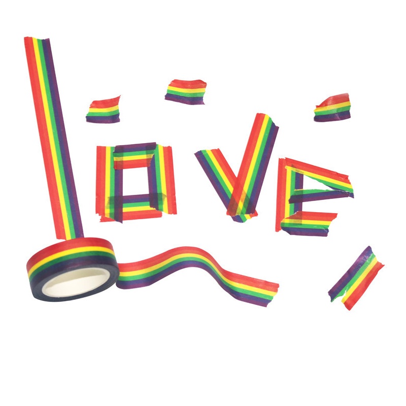 1 個 15 ミリメートル * 10 メートル粘着基本的な装飾マスキングテープステッカー虹色和紙テープセットギフトアルバム日記