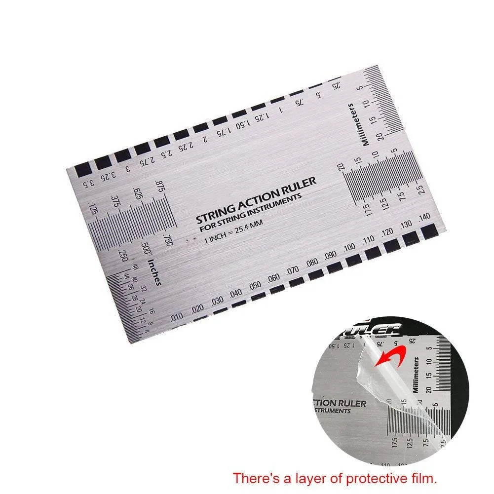 Miwayer String Action Ruler Gauge, Luthier 용 기타 수리 도구, 기타, 우쿨렐레,베이스, 밴조, 만돌린에 적합