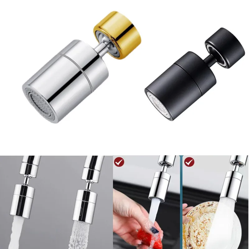 ใหม่ 2 โหมดก๊อกน้ําห้องครัวสเปรย์หัวกรองปรับได้ 360 °   Rotary Splashback Tap หัวฉีด Bubbler อ่างล้างจานก๊อกน้ํา Aerator