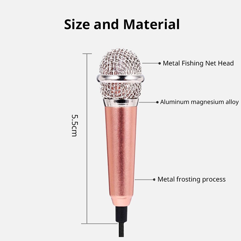 Portátil 3.5mm Estéreo Estúdio Mic KTV Karaoke Mini Microfone Para Smart Phone Laptop PC Desktop Handheld Áudio Microfone
