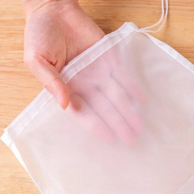 1/5Pcs Reusable Nut Milk Bags Strainers Unbleached Nylon Cheesecloth Bag Food Cheese Yogurt Filter Kitchen Fine Mesh Strainer
