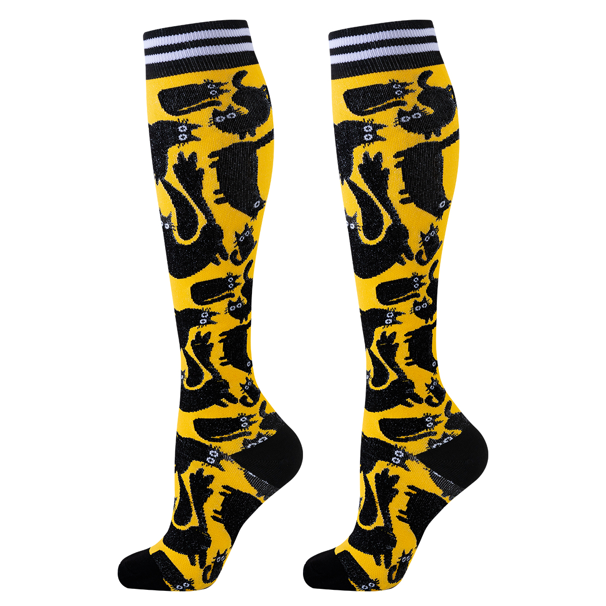 5 pares de calcetines de compresión para gatos, calcetines de compresión para enfermera, medias deportivas hasta la rodilla