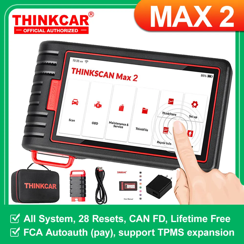 THINKCAR Thinktool ThinkScan Max 2 Pełny system Darmowe aktualizacje na całe życie AF DPF IMMO 28 Resetów Kodowanie ECU Skaner OBD2 Obsługa CANFD Dla GM