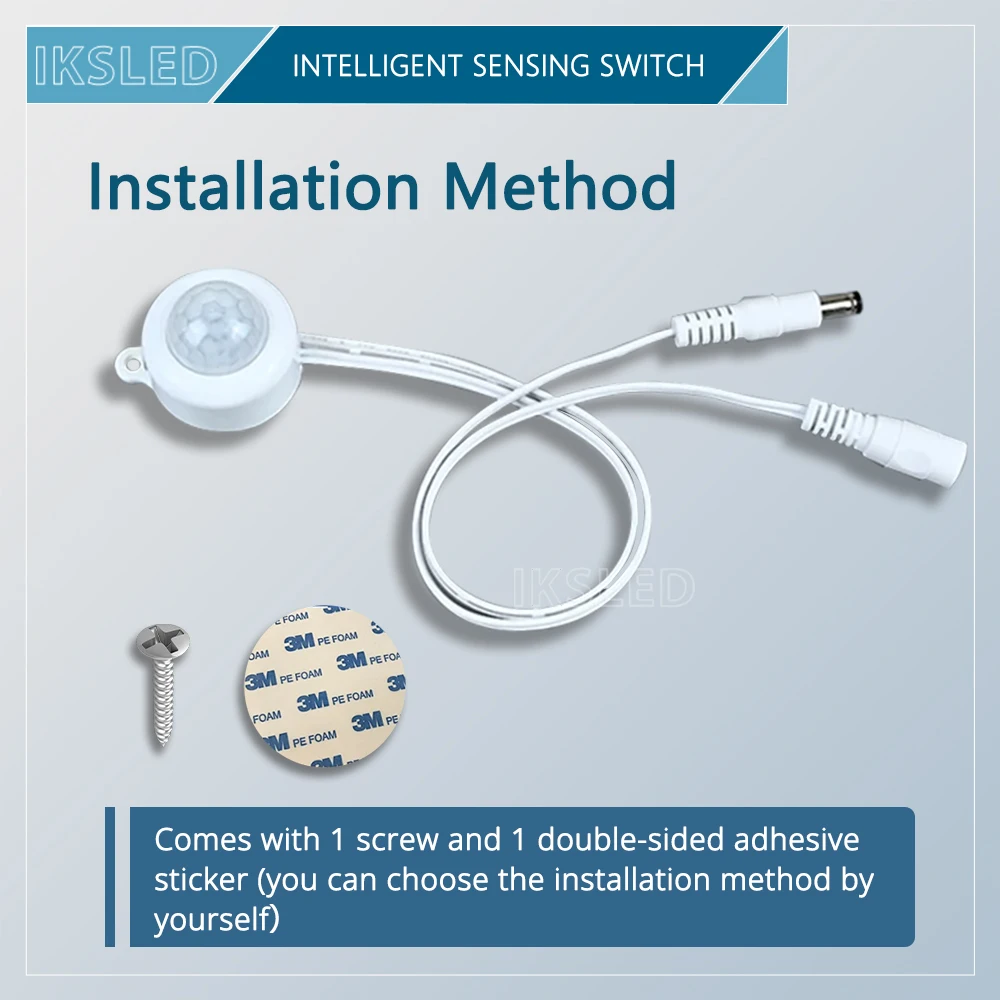 PIR Motion Sensor Switch,DC6V-24V 5A PIR Infrared Motion Human Body Sensor Detector Switch,Light Sensor Adjustable for LED Strip