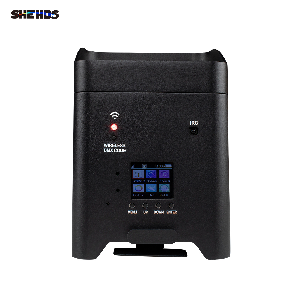 SHEHDS 4PCS Par Light 6x18W 6in1 RGBAW+UV Battery Lighting Wireless Remote For DJ Disco Wedding Christmas Lights Audience