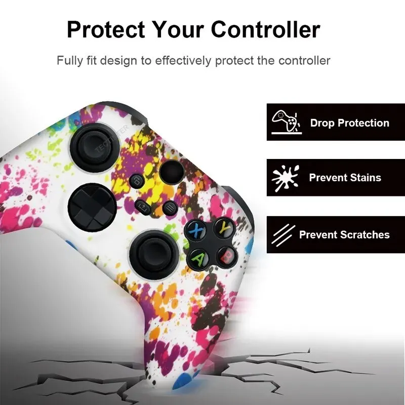 Silicone Protective Case Skin For Xbox Series X/S Controller Gamepad Accessories Thumbstick Grips Caps Joystick Cover Shell