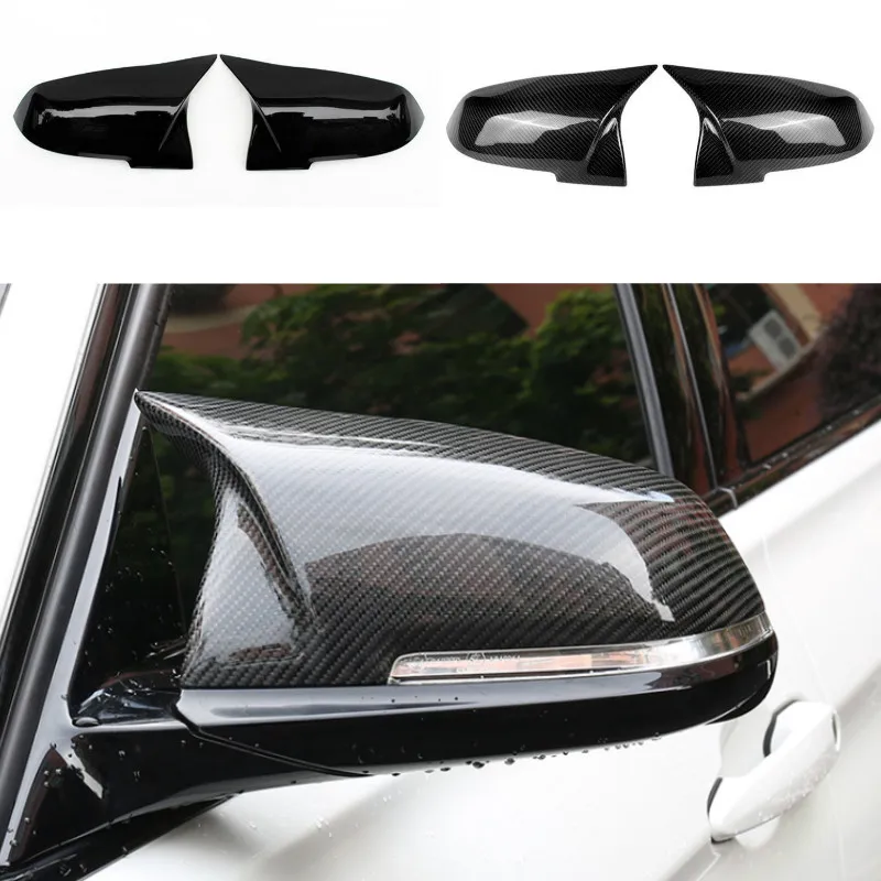 Bộ 2 Miếng Dán Kính Chiếu Hậu Bao Da Nắp Carbon Cho Xe BMW Series 1 2 3 4 X M 220i 328i 420i f20 F21 F22 F23 F30 F32 F33 F36 X1
