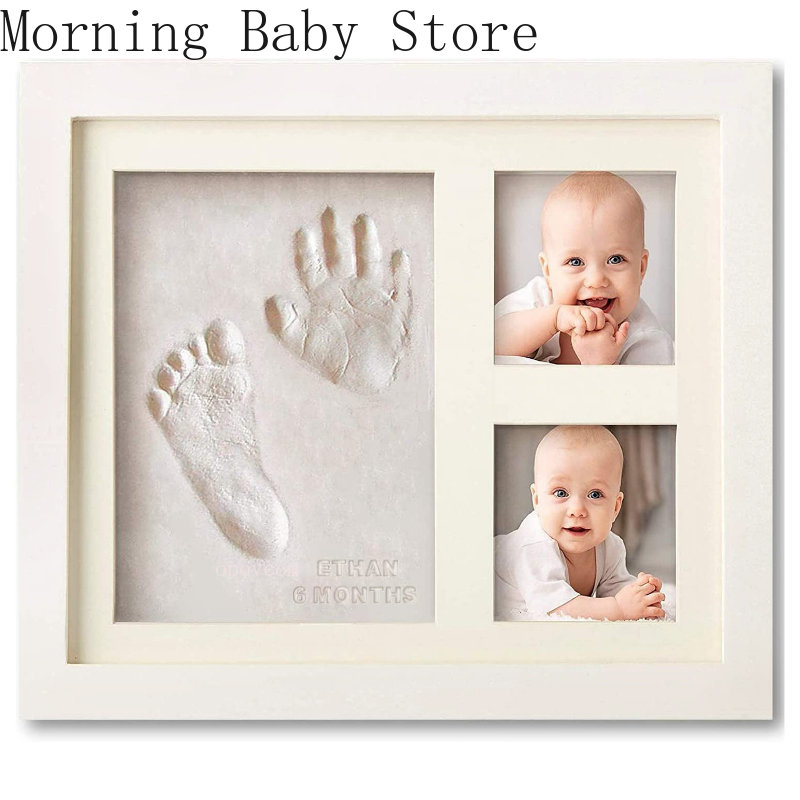 Bebê recém-nascido mão pé impressão diy moldura de foto com molde kit de impressão de argila não-tóxico lembranças do bebê marco decoração presentes