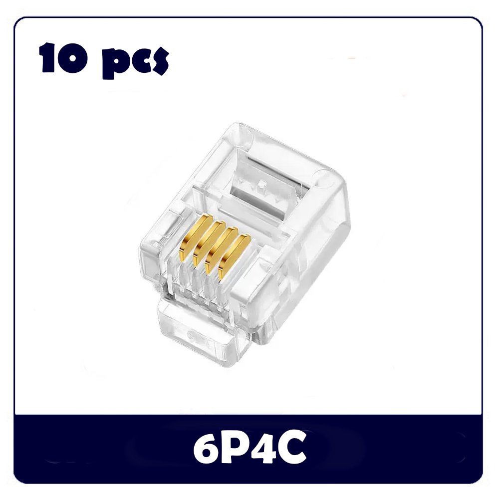 10PCS 6P6C 6P4C 6P2C 4P4C Kristall Kopf Modulare Stecker für RJ25 RJ14 RJ11 Jack Telefon Kabel