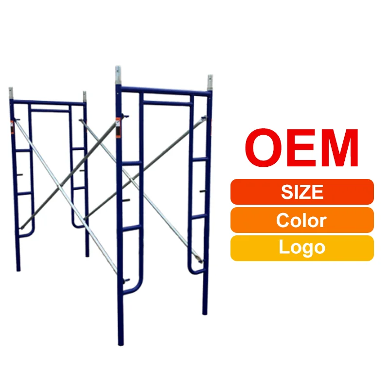 Q235 Steel Construction Frame Scaffolding Set 6m Foldable Mobile Ladder with Galvanized Plank for Warehouse and Workshop Use