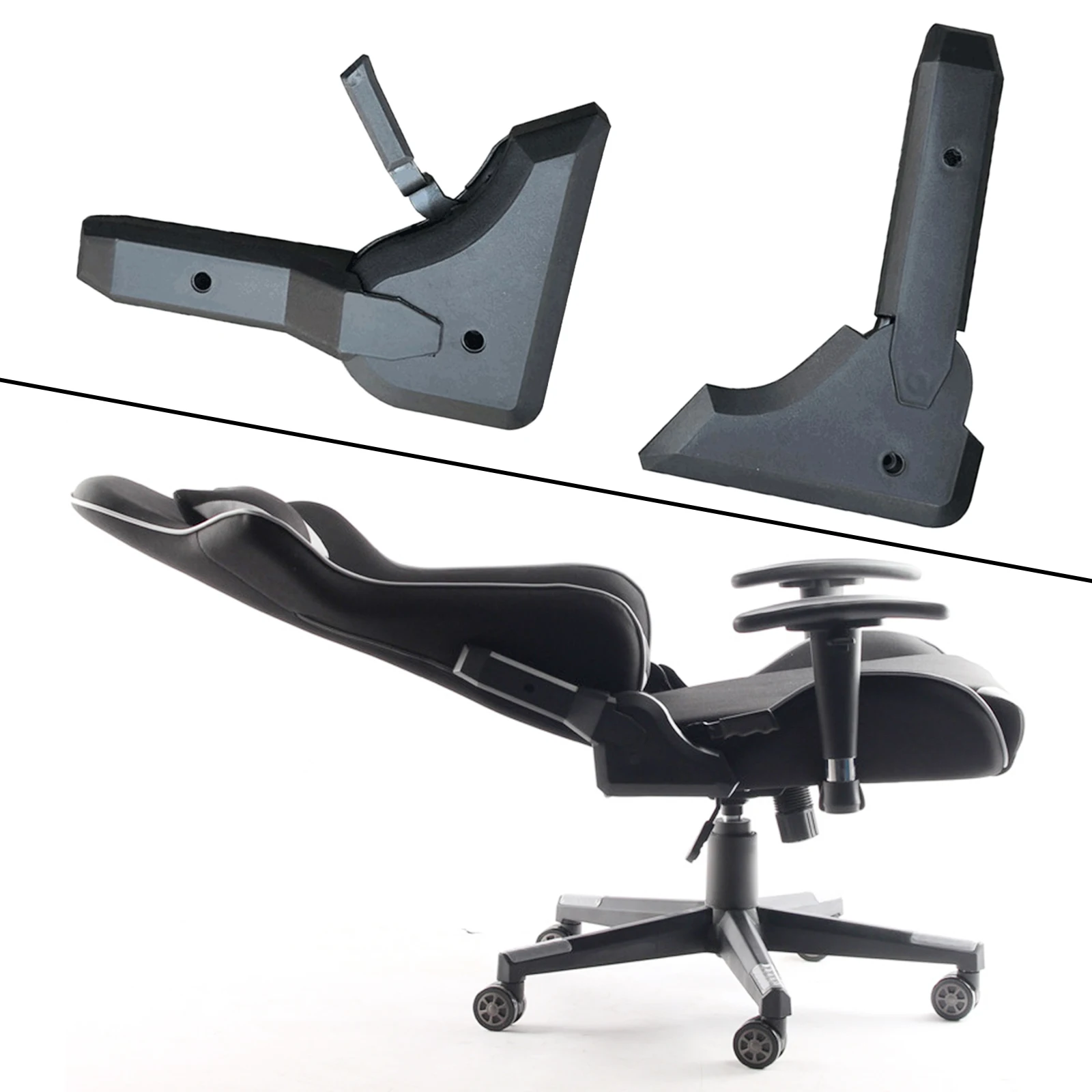 Ajustador de ángulo múltiple, montaje ajustable, reemplazo práctico para silla de oficina, asiento de juegos, piezas de repuesto, 2 piezas